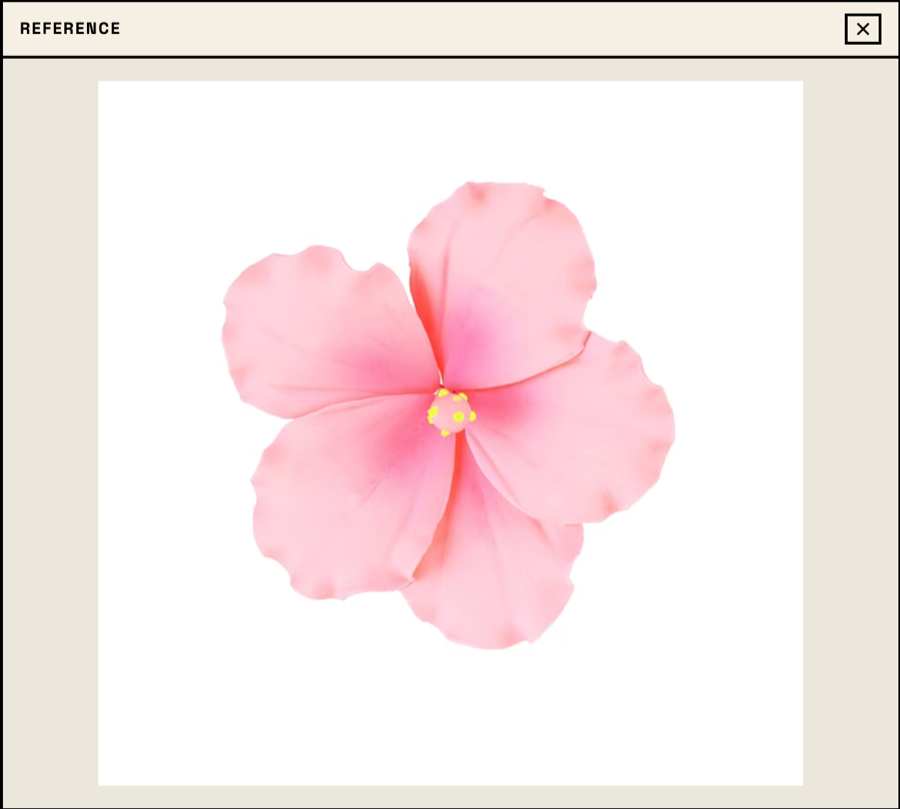 Pink flower converted into a printable bead pattern reference