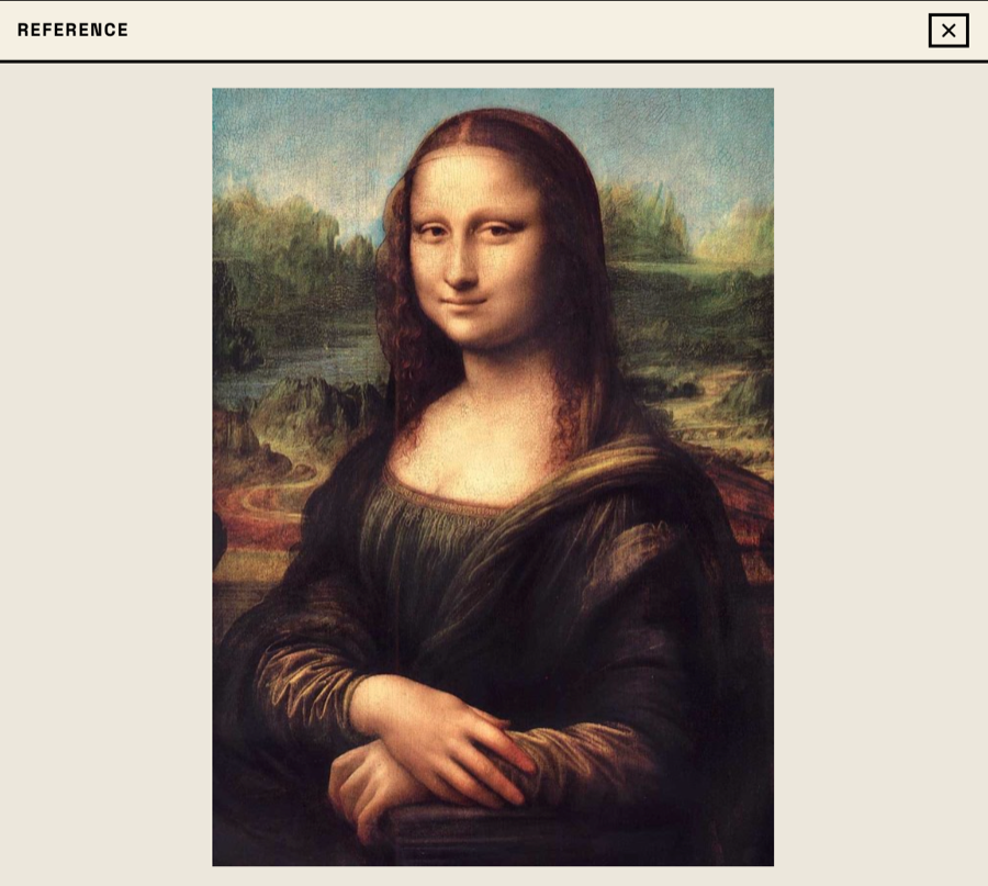 Mona Lisa image converted into a printable bead pattern reference